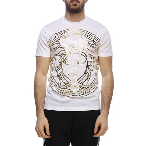 versace t-shirt men's white|Versace long sleeve t shirts.